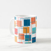 Vierkantjes en contouren Mok koffie (Voorkant links)