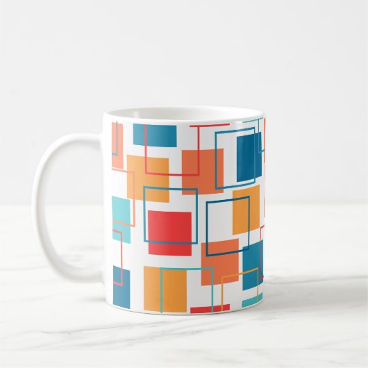 Vierkantjes en contouren Mok koffie (Links)