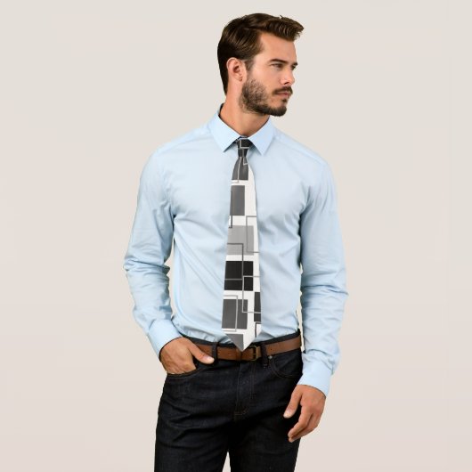 Vierkantjes en contouren stropdas (In situ)