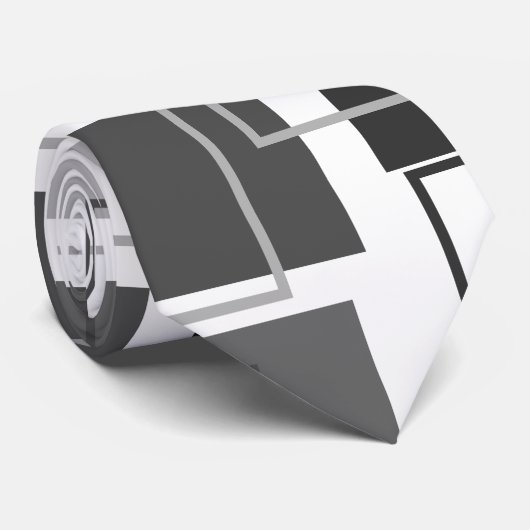 Vierkantjes en contouren stropdas (Opgerold)