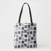 Vierkantjes en contouren tote bag (Voorkant)