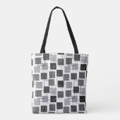 Vierkantjes en contouren tote bag (Achterkant)