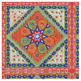 Vierkantjes en diamanten bloemenprint stof