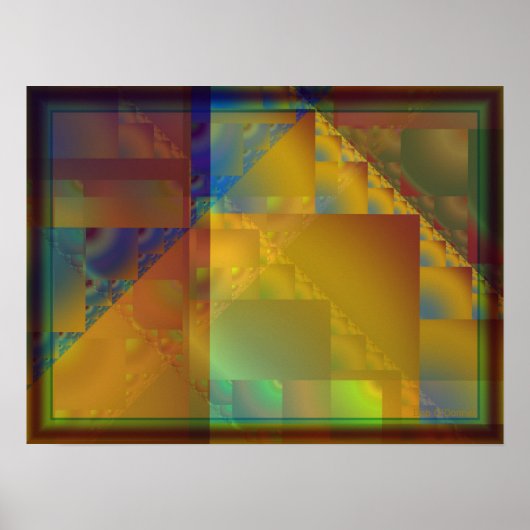 vierkantjes en driehoeken poster (Voorkant)