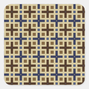 Vierkantjes en kruisingen vierkante sticker