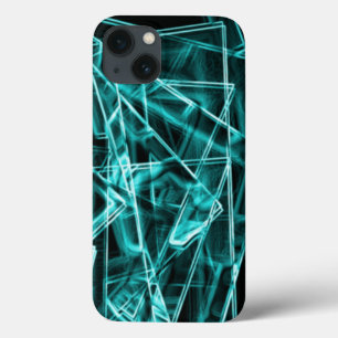 Vierkantjes en 'neon'-cyaan of hemelblauwe vlekken Case-Mate iPhone case