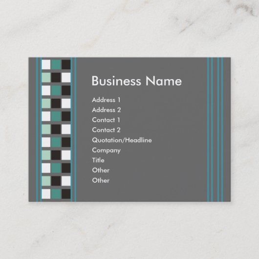 Vierkantjes en strepen Chubby Visitekaartjes (Voorkant)