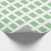 Vierkantjes - Faded groen op wit Cadeaupapier (Hoek)