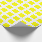 Vierkantjes - Geel op wit Cadeaupapier (Hoek)