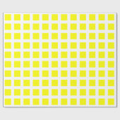 Vierkantjes - Geel op wit Cadeaupapier (Vlak)