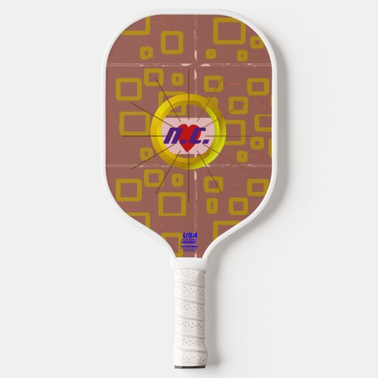 Vierkantjes geometrische moderne slanke pickleball paddle (Voorkant)