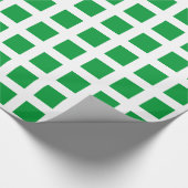 Vierkantjes - Groen gras op wit Cadeaupapier (Hoek)