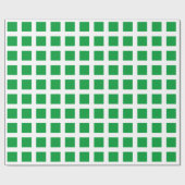 Vierkantjes - Groen gras op wit Cadeaupapier (Vlak)