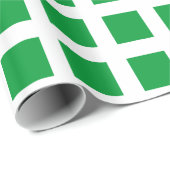 Vierkantjes - Groen gras op wit Cadeaupapier (Rol Hoek)
