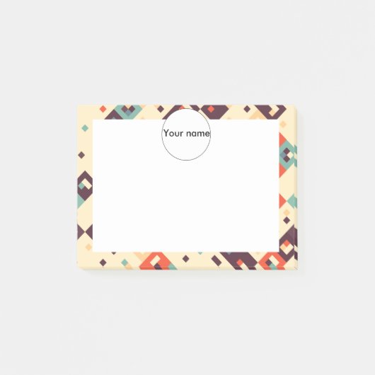 Vierkantjes in retro kleuren abstract design post-it® notes (Voorkant)