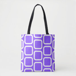 Vierkantjes in wit en violet tote bag