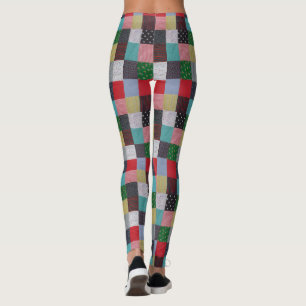 vierkantjes kleurrijke  textiel leggings