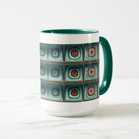 Vierkantjes Koel Abstracte fijne fractale kunst Mok (Voorkant rechts)