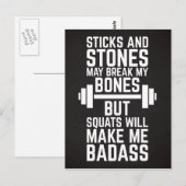 Vierkantjes maken me een gym Quote Briefkaart (Voorkant / Achterkant)