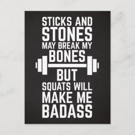 Vierkantjes maken me een gym Quote Briefkaart