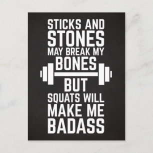 Vierkantjes maken me een gym Quote Briefkaart