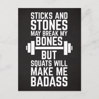 Vierkantjes maken me een gym Quote Briefkaart