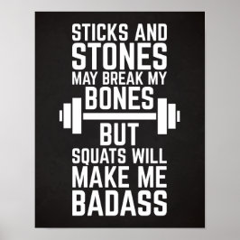 Vierkantjes maken me een gym Quote Poster