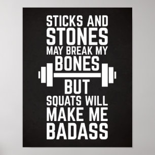 Vierkantjes maken me een gym Quote Poster