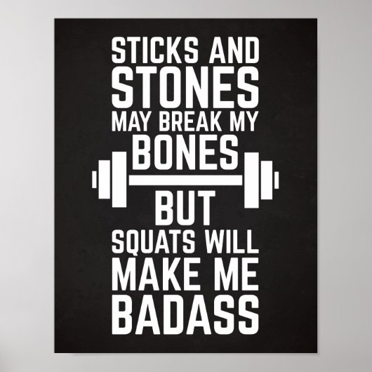 Vierkantjes maken me een gym Quote Poster (Voorkant)