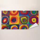 vierkantjes met cirkels, Abstract, Wassily Kandins Badhanddoek (Badhanddoek)