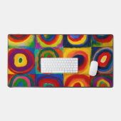 vierkantjes met cirkels, Abstract, Wassily Kandins Bureaumat (Keyboard & Muis)