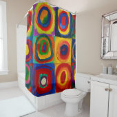 vierkantjes met cirkels, Abstract, Wassily Kandins Douchegordijn (In situ)