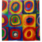 vierkantjes met cirkels, Abstract, Wassily Kandins Douchegordijn (Voorkant)