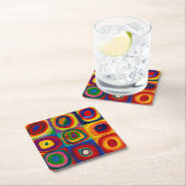 vierkantjes met cirkels, Abstract, Wassily Kandins Kartonnen Onderzetters (Insitu)