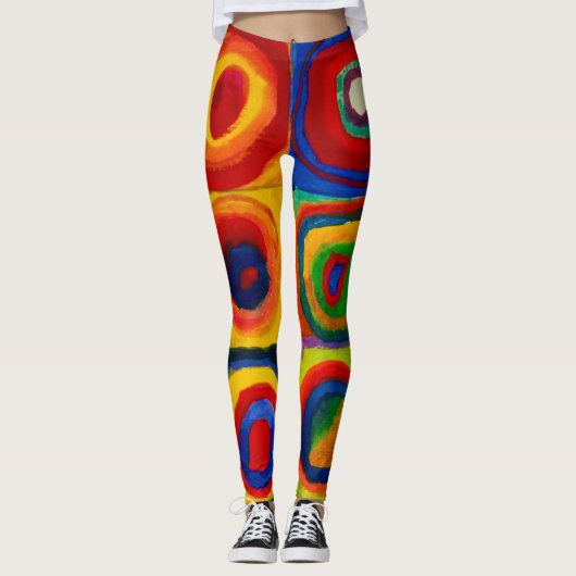 vierkantjes met cirkels, Abstract, Wassily Kandins Leggings (Voorkant)