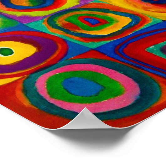 vierkantjes met cirkels, Abstract, Wassily Kandins Poster (Hoek)