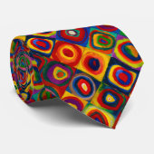 vierkantjes met cirkels, Abstract, Wassily Kandins Stropdas (Opgerold)