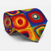 vierkantjes met cirkels, Abstract, Wassily Kandins Stropdas (Opgerold)