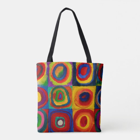 vierkantjes met cirkels, Abstract, Wassily Kandins Tote Bag (Achterkant)
