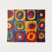 vierkantjes met cirkels, Abstract, Wassily Kandins Wandkleed (Voorkant (horizontaal))