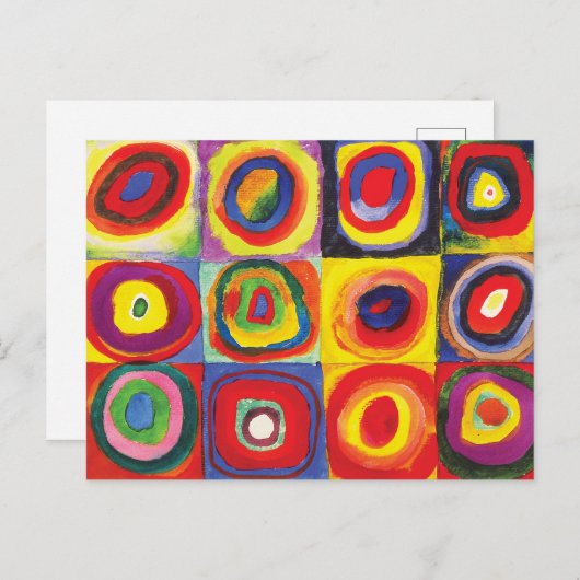 Vierkantjes met concentrische cirkels Hiroaki Taka Briefkaart (Voorkant / Achterkant)