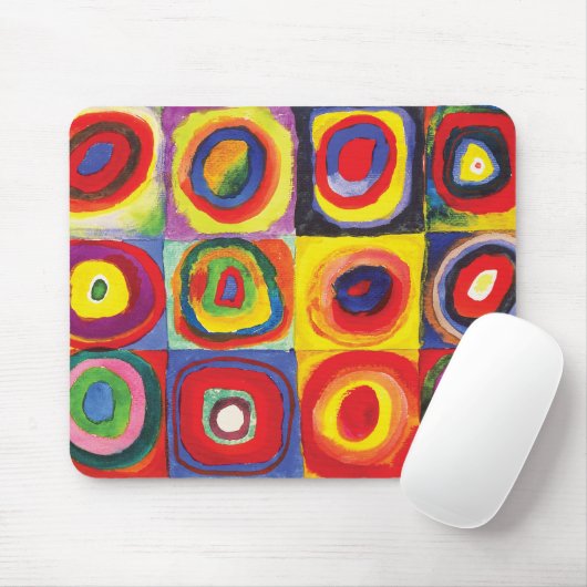 Vierkantjes met concentrische cirkels Hiroaki Taka Muismat (Met muis)