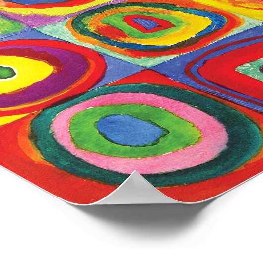 Vierkantjes met concentrische cirkels Hiroaki Taka Poster (Hoek)