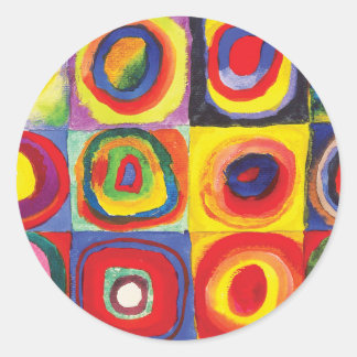 Vierkantjes met concentrische cirkels Hiroaki Taka Ronde Sticker