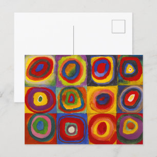 Vierkantjes met concentrische cirkels   Kandinsky  Briefkaart