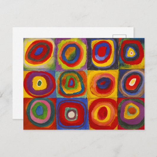 Vierkantjes met concentrische cirkels | Kandinsky  Briefkaart (Voorkant / Achterkant)