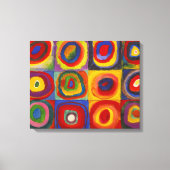 Vierkantjes met concentrische cirkels | Kandinsky Canvas Afdruk (Voorkant)