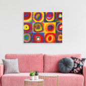 Vierkantjes met concentrische cirkels | Kandinsky Canvas Afdruk (Insitu (Woonkamer))