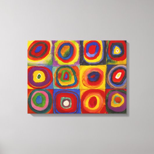 Vierkantjes met concentrische cirkels | Kandinsky Canvas Afdruk (Voorkant)