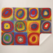 Vierkantjes met concentrische cirkels | Kandinsky  Sherpa Deken (Voorkant (horizontaal))